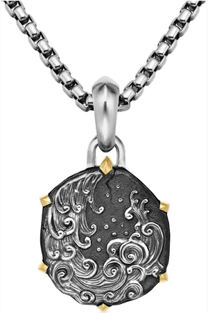 David Yurman Amuleto Aquarius en oro amarillo de 18kt y plata de ley de 33mm