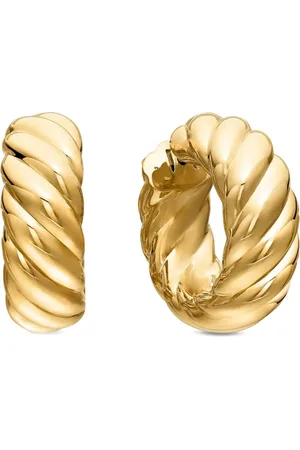 David Yurman Arracadas Sculpted Cable en oro amarillo de 18kt de 25mm