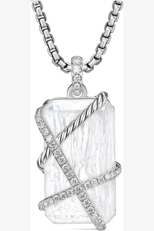 David Yurman Amuleto Cable Wrap en plata de ley con diamante de 45mm