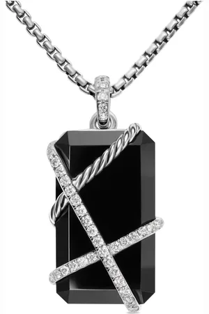 David Yurman Amuleto Cable Wrap en plata de ley con diamante de 45mm