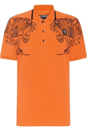 Philipp Plein Playera tipo polo con motivo de tigre