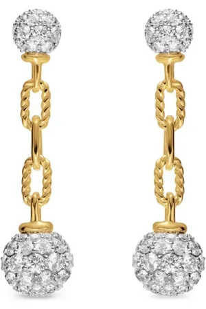 David Yurman Aretes en oro amarillo de 18kt con cadena Madison y diamantes