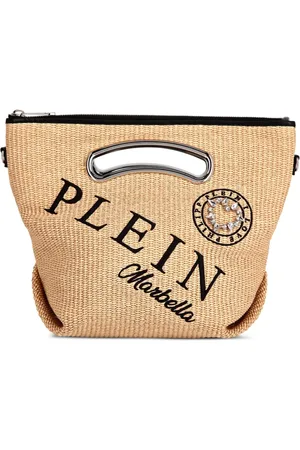 Philipp Plein Tote de rafia mediana con logo bordado