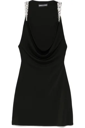 DAVID KOMA Vestido corto con cuello desbocado