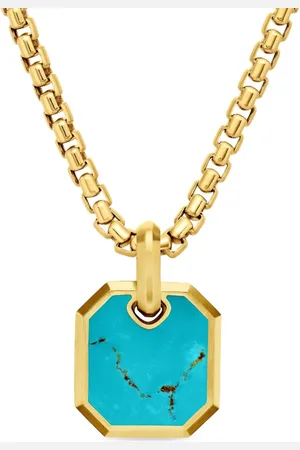 David Yurman Amuleto Roman en oro amarillo de 18kt con turquesa de 15mm