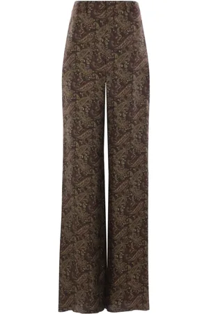 Saint Laurent Pantalones de seda rectos