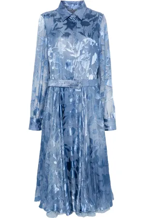 ERMANNO SCERVINO Vestido midi con motivo floral en jacquard