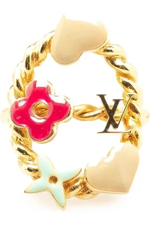 LOUIS VUITTON Anillo Berg Sweet Monogram Ring bañado en oro con esmalte 2001-2024