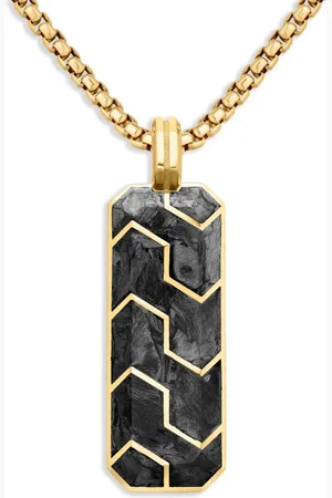 David Yurman Etiqueta Forged Carbon Ingot en oro amarillo de 18kt de 47mm