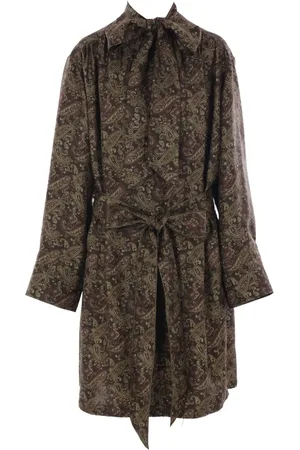 Saint Laurent Vestido de seda con estampado de cachemira