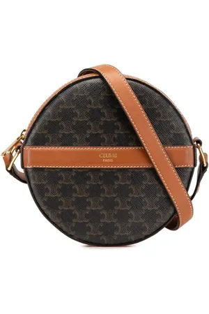 Céline Bolsa crossbody Triomphe Coated Canvas Round Purse on Strap 2020