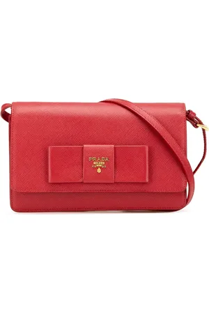 Prada Bolsa crossbody Saffiano Lux Bow Wallet On Strap 2010-2024