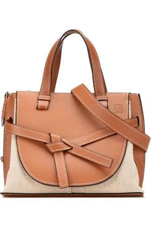 Loewe Bolsa satchel Gate mediana de piel de becerro y lona con asas superiores 2000-2024