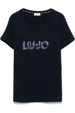 Liu Jo Playera con logo y detalles de cristal