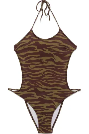 The Attico Traje de baño con estampado de cebra