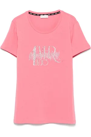 Liu Jo Playera con logo y detalles de cristal
