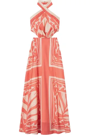 Twin-Set Vestido largo estampado con cuello halter
