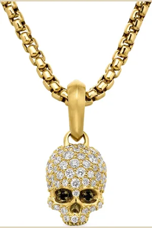 David Yurman Amuleto Memento Mori Skull en oro amarillo de 18kt y diamante