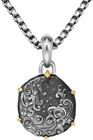 David Yurman Amuleto Aquarius en oro amarillo de 18kt y plata de ley de 33mm