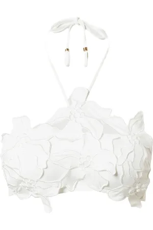 Twin-Set Floral-appliqué bikini top