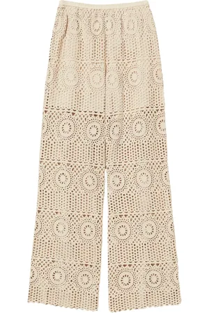 Twin-Set Pantalones anchos con motivo de crochet