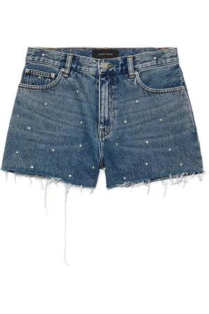 Purple Brand Shorts de mezclilla con detalles de strass