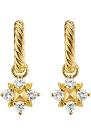 David Yurman Aretes Petite Modern Renaissance Pyramid en oro amarillo de 18kt con diamantes (18.8mm)