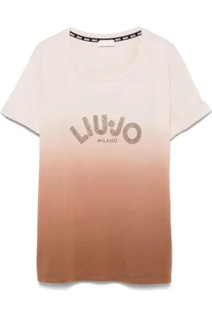 Liu Jo Playera con logo y detalles de cristal