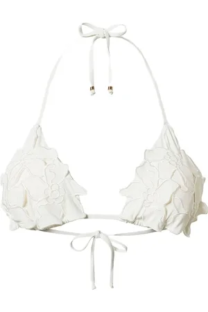 Twin-Set Floral-appliqué triangle bikini top