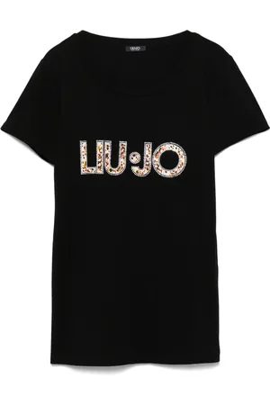 Liu Jo Playera con logo y detalles de cristal