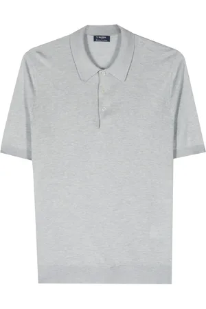 BARBA Playera tipo polo de seda manga corta