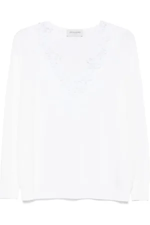 Ermanno Firenze Camiseta con detalle de encaje