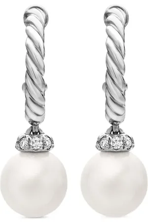 David Yurman Arracadas en plata de ley con perla de 18.4mm