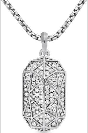 David Yurman Amuleto Torqued Faceted en plata de ley de 47.9mm