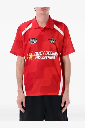 Obey Playera tipo polo con estampado gráfico