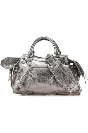 Balenciaga Bolsa satchel Motocross Neo Cagole XS de piel de cordero metalizada 2021-2024
