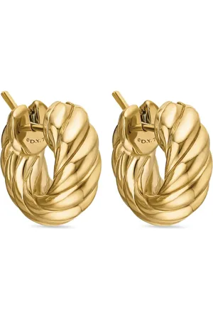David Yurman Arracadas Sculpted Cable en oro amarillo de 18kt de 14.4mm