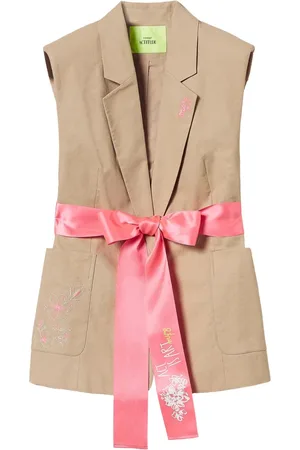 Twin-Set Blazer con cinturón sin mangas