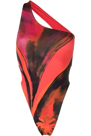 Louisa Ballou Traje de baño con estampado Plunge Queen