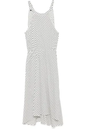 Liu Jo Vestido midi de popelina con rayas estampadas