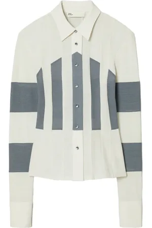 Tory Burch Camisa con botones y rayas estampadas