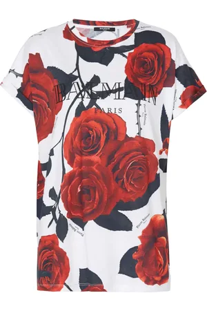 Balmain Playera con estampado Roses