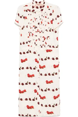 Nº21 Vestido midi con cerezas estampadas