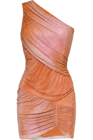 Self-Portrait Vestido corto de malla con detalles de strass