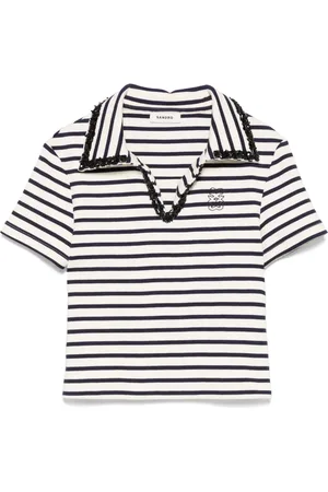 Sandro Playera tipo polo con rayas estampadas