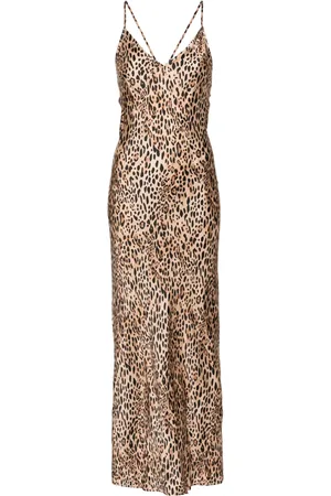 MC2 SAINT BARTH Slip dress largo Eydis con estampado de leopardo