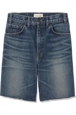 NILI LOTAN Shorts de mezclilla con efecto envejecido