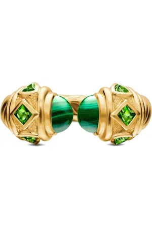 David Yurman Anillo Renaissance en oro amarillo de 18kt con malaquita