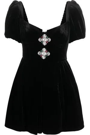 Self-Portrait Vestido midi de terciopelo con apliques