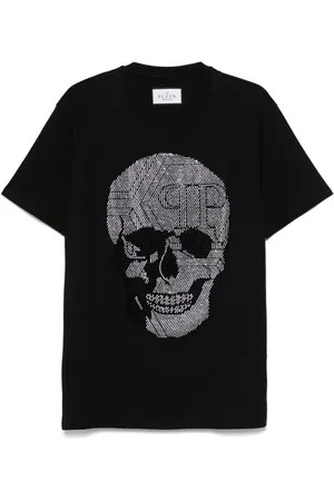 Philipp Plein Playera con calavera de cristales